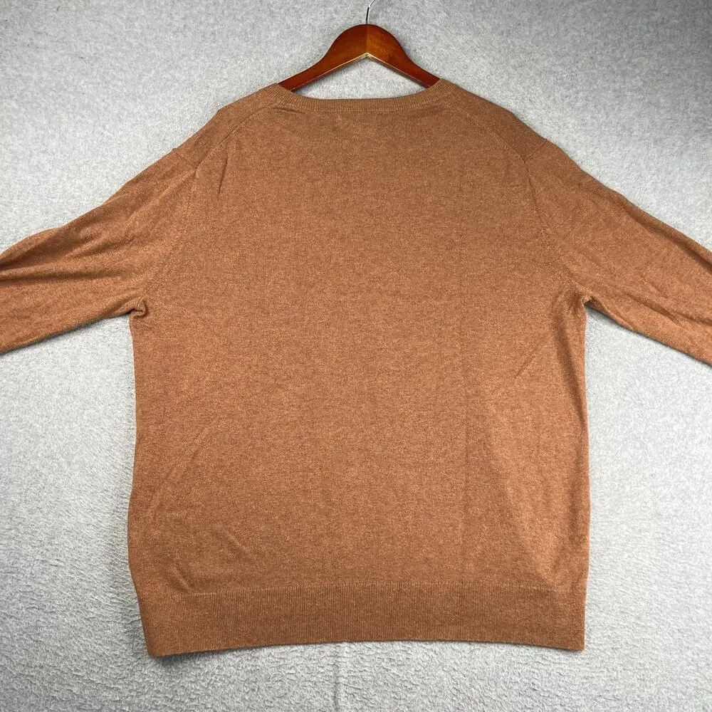 Banana Republic Sweater Luxe Yarn Brown V Neck Casual Long Sleeve XL